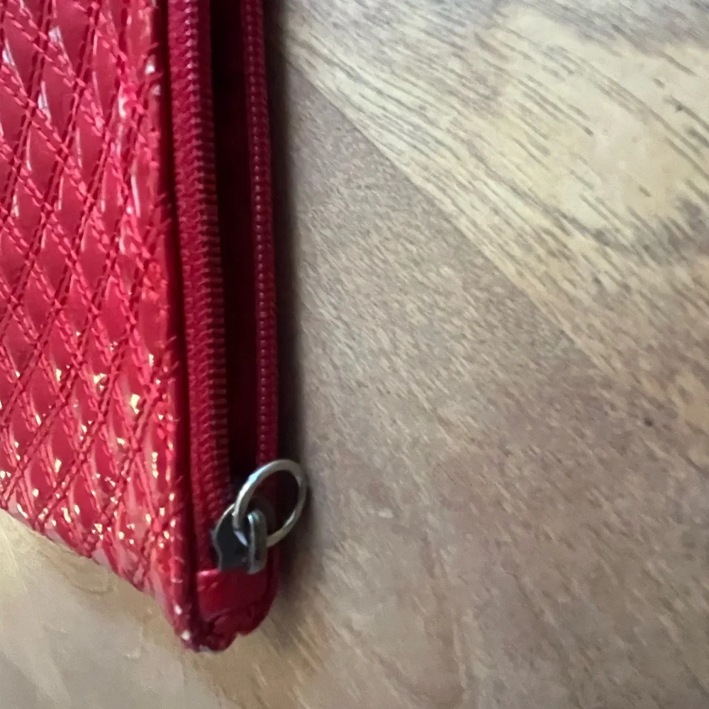 Express Glossy Red Quilted Wristlet